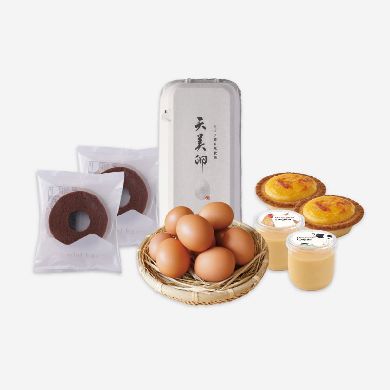 ショコラスイーツも定番人気スイーツも天美卵も、少しずつ色々なスイーツを楽しめるショコラにこにこセット