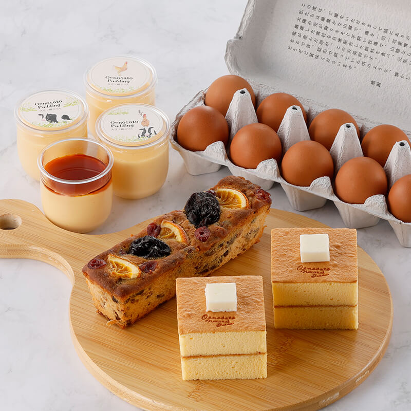 冬限定のミニパウンドケーキに、ぷりんやパンケーキのケーキを詰め合わせ。