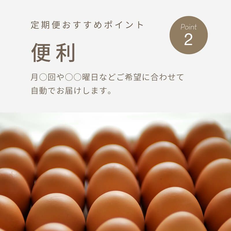 定期便おすすめポイント②_月○回や○○曜日など、ご希望に合わせて自動でお届けします。