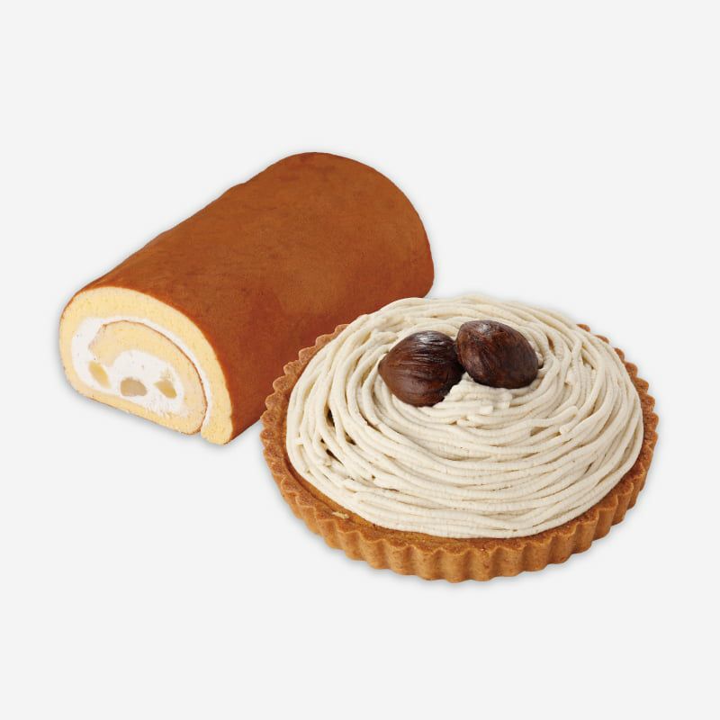 和栗もんぶらんタルトと和栗ロールセット[冷凍]