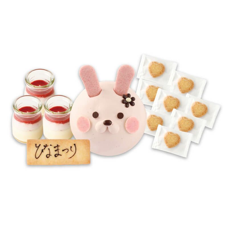 ひなまつりセット　大江ノ郷自然牧場　無添加冷凍スイーツ　人気お取り寄せ　うさぎちゃんケーキ