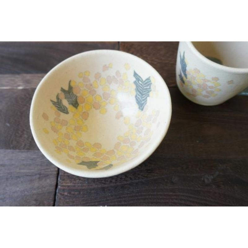 田中ちあき/マグ/フラワーパターン/グレー/練り込み - 力丸雑貨