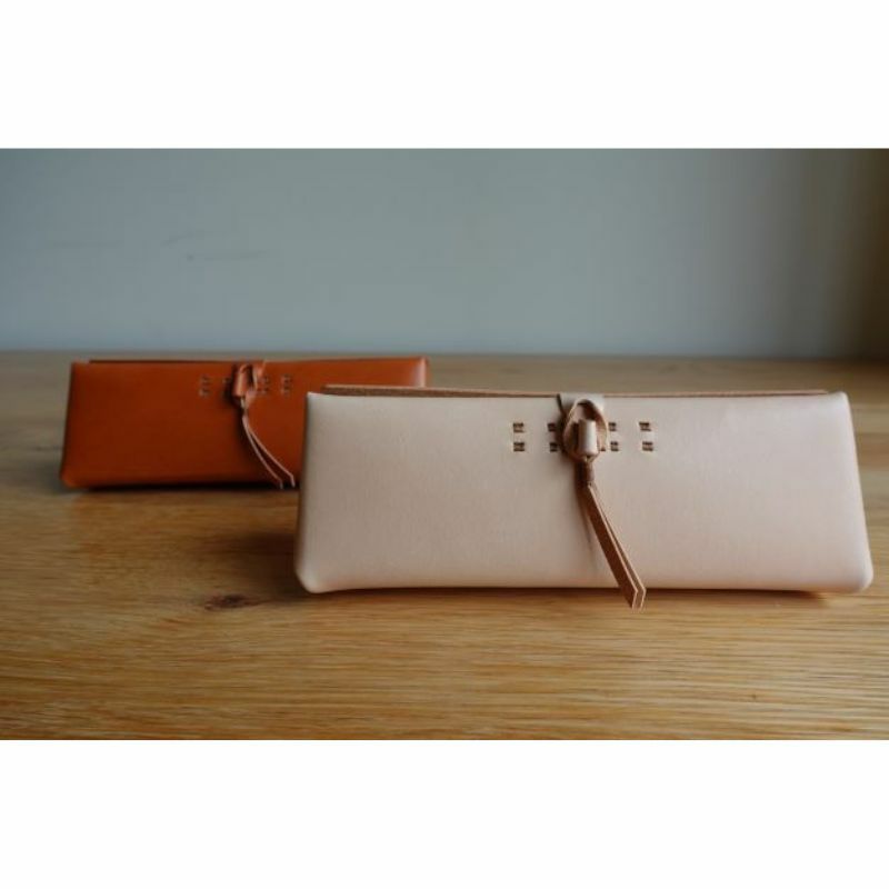 三角筆入 牛ヌメ革