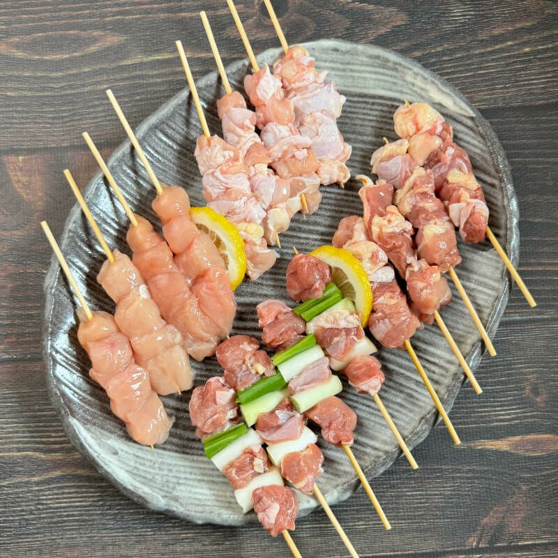 鹿野地鶏　串付き焼き鳥4種セット