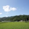 青空の下に広がる田園風景と山々｜天美卵の生産地 鳥取県八頭郡八頭町の豊かな自然